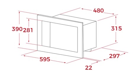 Схема встраивания Teka ML 8210 BIS Stone Grey